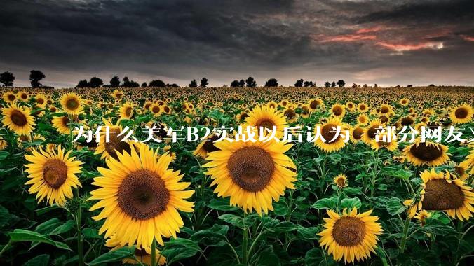 为什么美军B2实战以后认为一部分网友又没信心了？